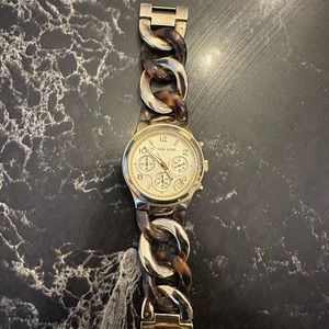 Michael Kors tortoise and gold watch